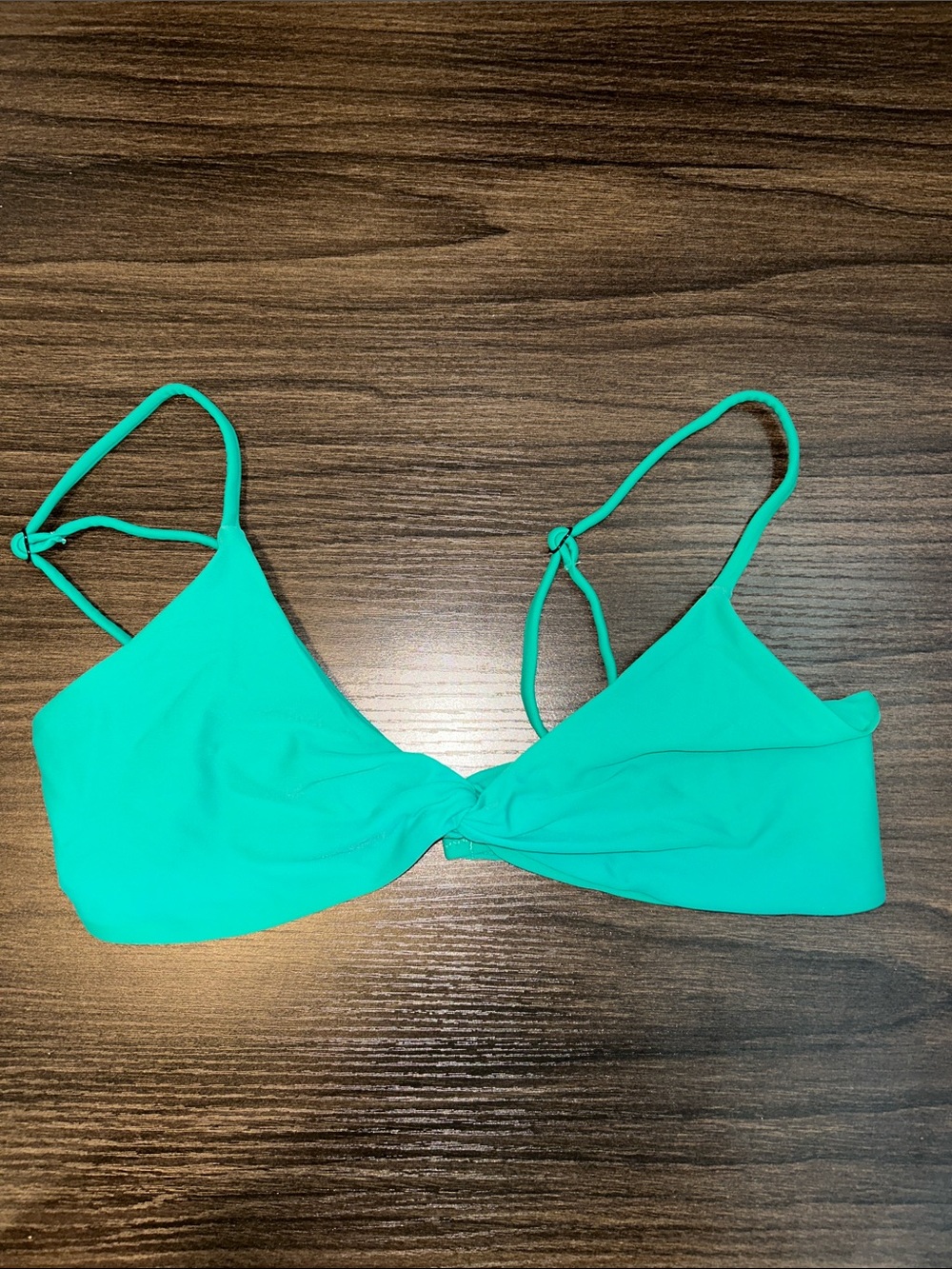 Blackbough Green Knot-Front Bikini Top